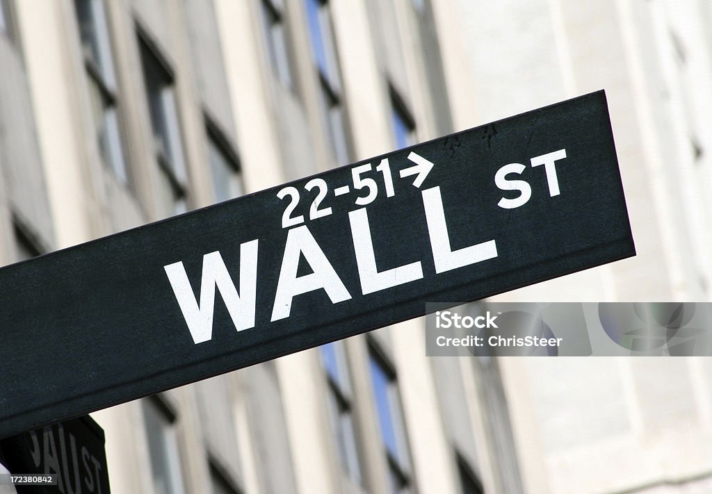 Wall Street-Nova Iorque Financial Centre - Royalty-free Sinal Foto de stock
