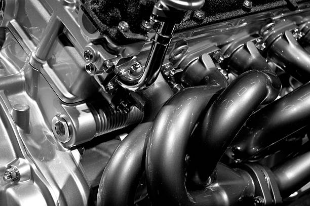 High Performance Engine Black and White photo of a High Performance Car Enginesee also: pipe tube photos stock pictures, royalty-free photos & images