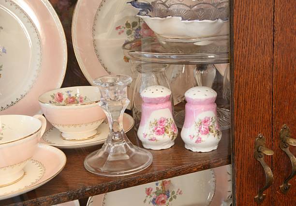 istock Beautiful Antique China and glassware in old cabinet 2 172381249