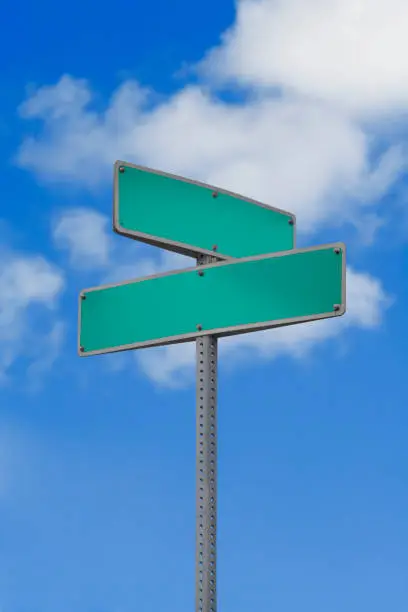 Blank street sign against sunny sky with clipping path so you can put the sign on any backgroundRelated images: