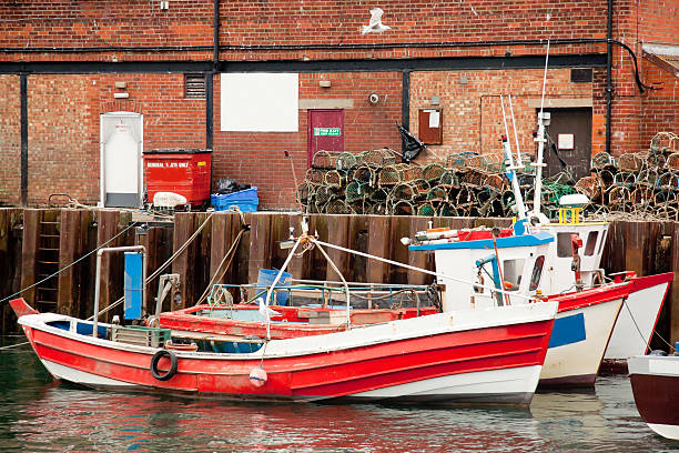 лодки в гавани - yorkshire anchored nautical vessel business стоковые фото и изображения