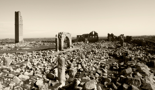 Ruins Of Harran University, sepia toned