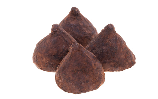 chocolate truffle isolated on white background