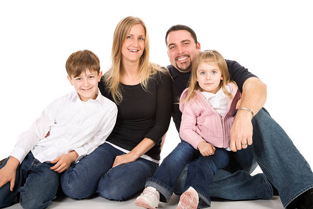 istock Family of Four on White 172382825