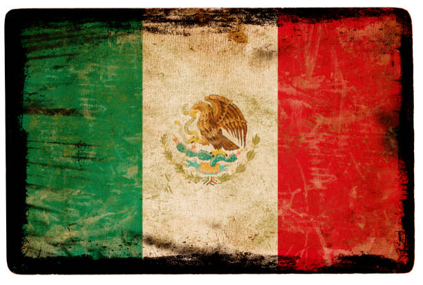 bandera mexicana xxl - discolored fotografías e imágenes de stock