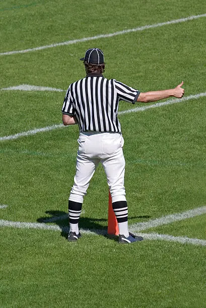 Referee american football game grass background