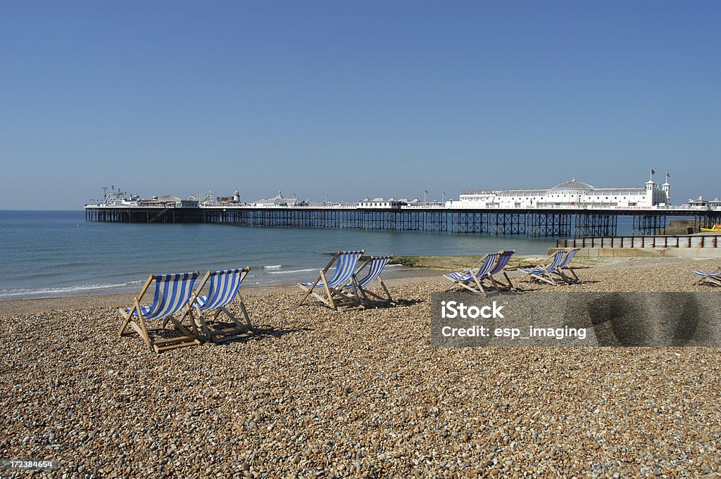 Strand von Brighton und Palace Pier - Lizenzfrei Strand von Brighton - England Stock-Foto