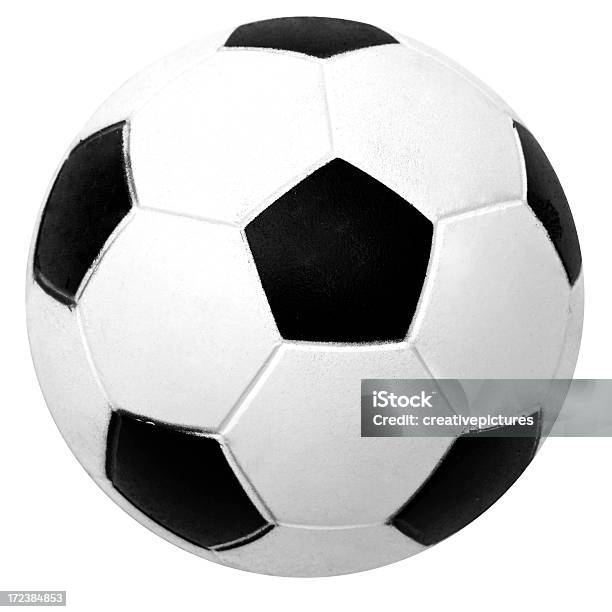 Bola De Futebol Isolado A Branco - Fotografias de stock e mais imagens de Bola - Bola, Bola de Futebol, Branco