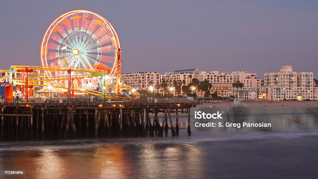 Santa Monica на ночь - Стоковые фото Санта-Моника роялти-фри
