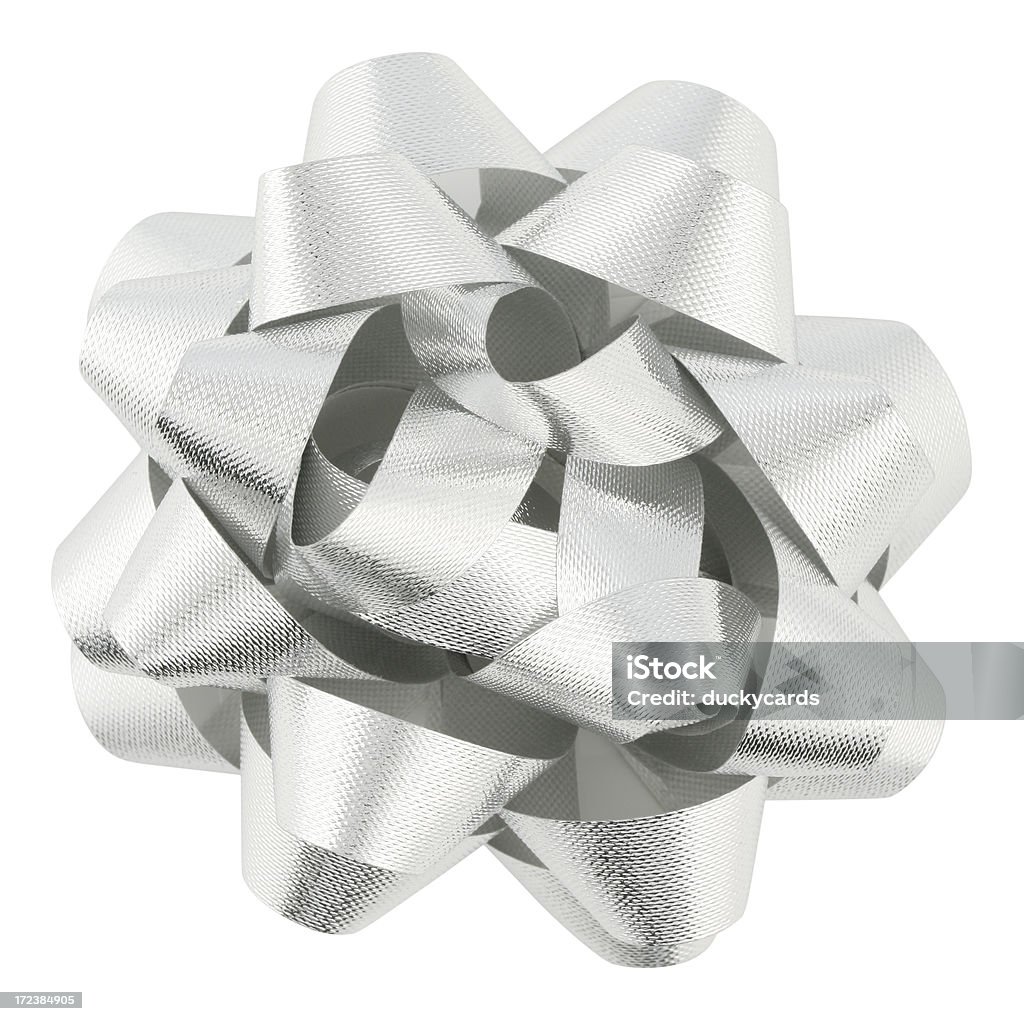 Silber Schleife (with clipping path - Lizenzfrei Band Stock-Foto