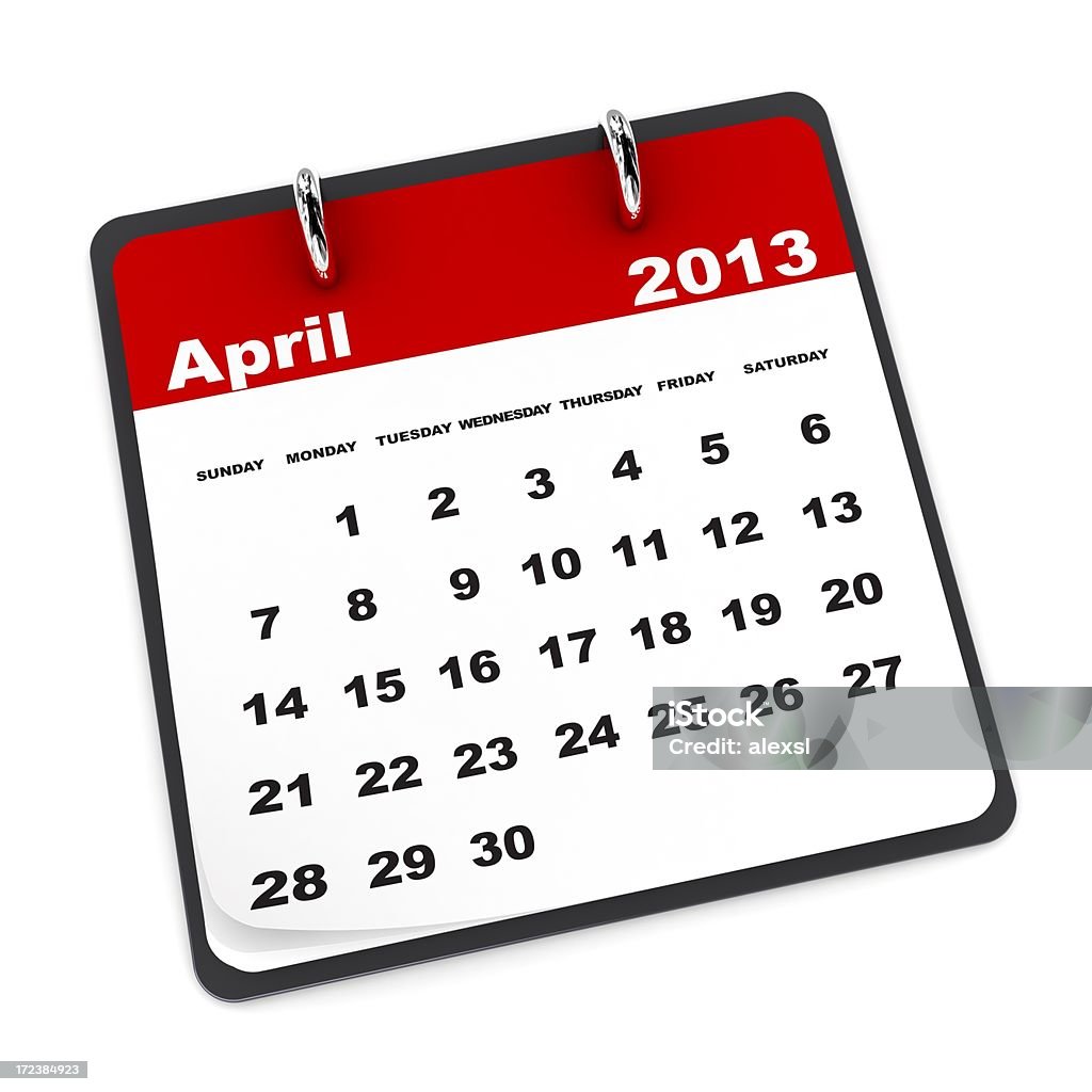 Serie calendario-aprile 2013 - Foto stock royalty-free di 2013