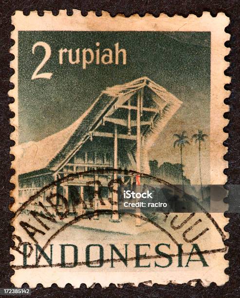 Foto de Old Indonésia Stamp e mais fotos de stock de Antigo - Antigo, Antiguidade, Arquitetura
