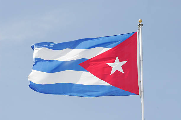 Cuban Flag stock photo