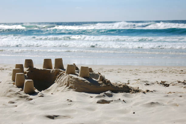 Rústico Castelo de areia - fotografia de stock