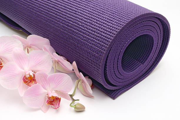 istock Yoga Mat with Orchid 172385628