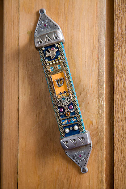 Mezuzah on the door in Synagogue
