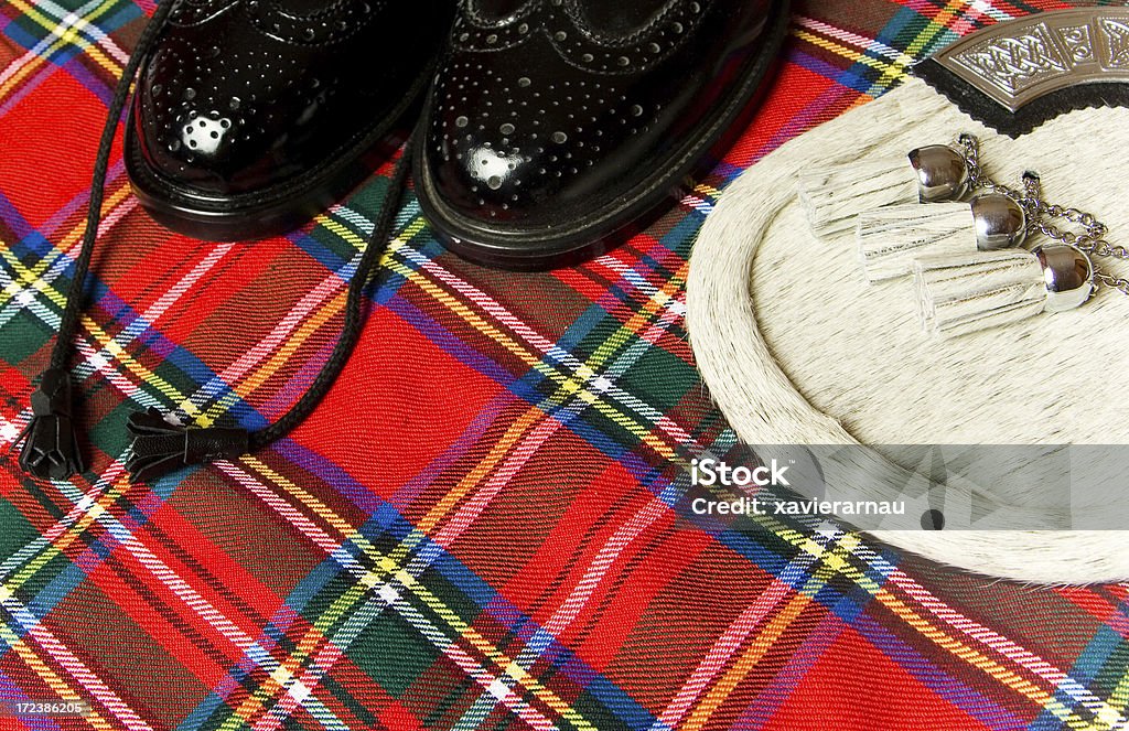 Scottish kilt Scottish kilt, shoes and sporron. Art Stock Photo