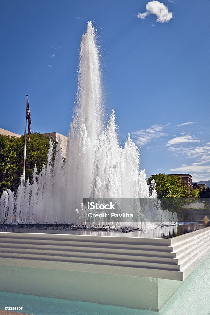 Hermosa fuente de la ciudad de Salt Lake City, Utah, Estados Unidos - Foto de stock de Agua libre de derechos