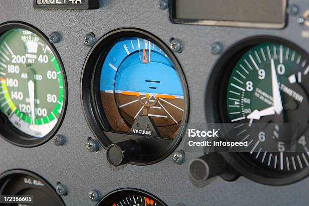 Cessna Cockpit De Um Avião Interior - Fotografias de stock e mais imagens de Avião - Avião, Velocímetro, Avião Comercial