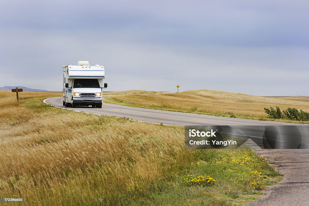 Wohnwagenvermietung BC, Wohnmobil auf Road Trip durch Badlands, South Dakota - Lizenzfrei Wohnmobil Stock-Foto