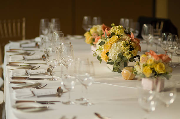 Banquet Table stock photo