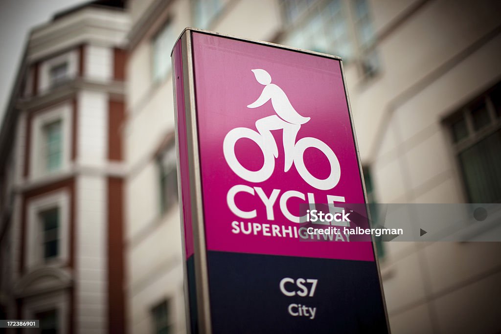 London Cycle Superhighway Sign A sign in London denoting a "Cycle Superhighway" London - England Stock Photo
