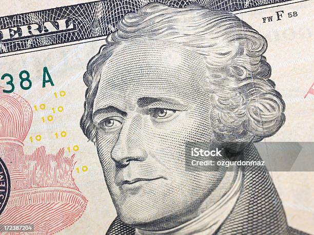 Aleksander Hamilton Na Dziesięć Dolarów Banknotów - zdjęcia stockowe i więcej obrazów 10 dolarów USA - 10 dolarów USA, Alexander Hamilton, Banknot