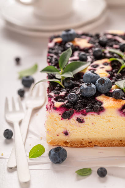 istock Tasty blueberry cheesecake as fresh spring dessert. 1723872315
