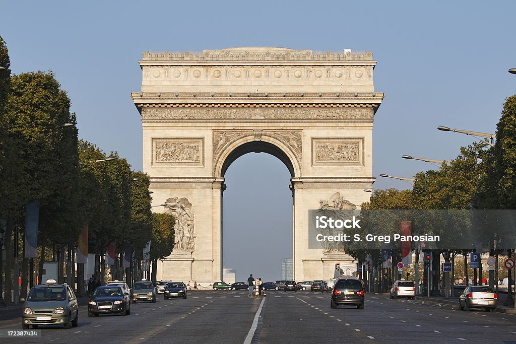 Arc de Triomphe - Lizenzfrei Avenue des Champs-Élysées Stock-Foto