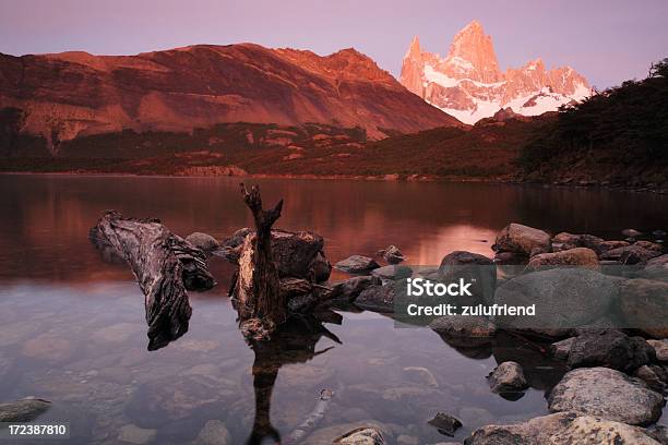 Photo libre de droit de Mont Fitz Roy Au Lever Du Soleil banque d'images et plus d'images libres de droit de Argentine - Argentine, Aube, Cerro Fitzroy