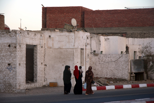 The Arabian women in the street the Egyptian small town