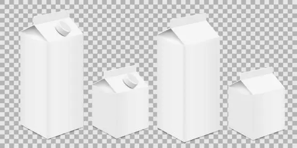 Vector illustration of White package mockup, carton box