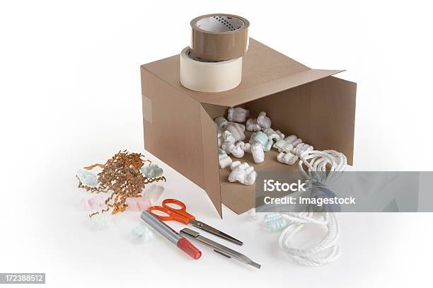 Moving House Stock Photo - Download Image Now - Adhesive Tape, Brown, Box - Container