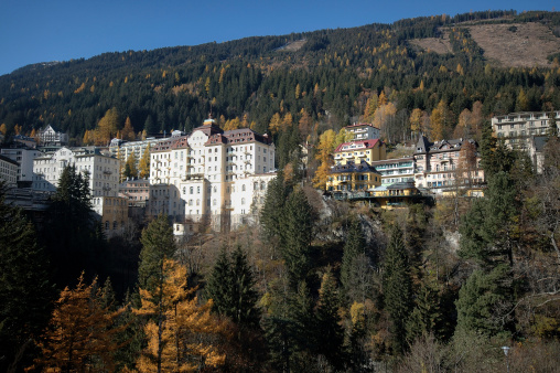 Spa resort in the Alps in Fall