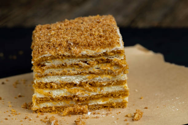 istock multi-layer cake with sponge cake with honey and buttercream 1723905262