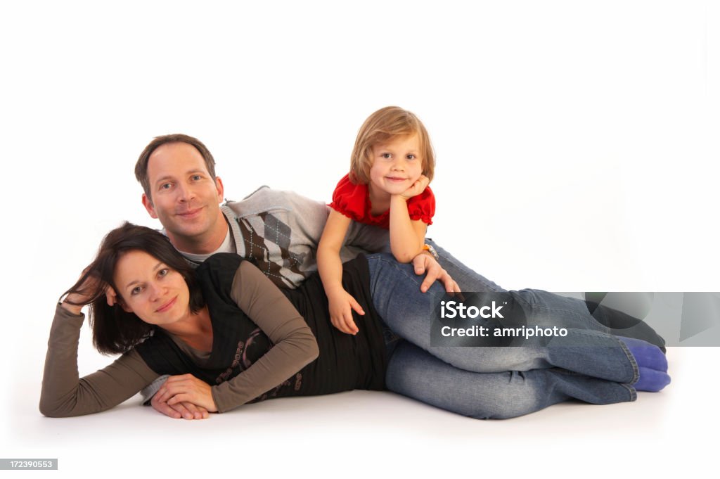 Famiglia di tre con piano - Foto stock royalty-free di Adulto