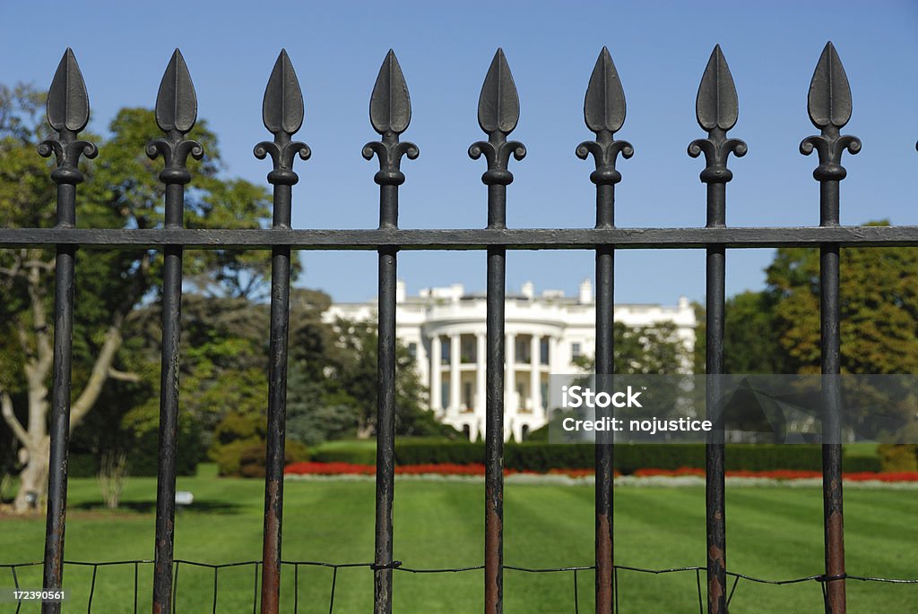 No Access A fence keeping the public away from the White House in Washington DC American Culture Stock Photo