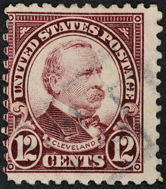 grover cleveland timbre 1922 - president postage stamp profile usa photos et images de collection