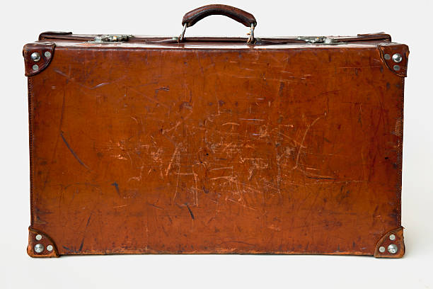 istock Vintage leather suitcase  standing on the floor. 172391278