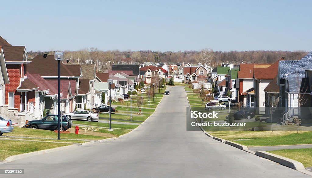 Modern Residential Street  Suburb Stock Photo