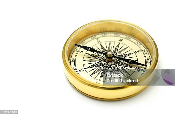 Compass Stockfoto und mehr Bilder von Kompass - Kompass, Alt, Weißer Hintergrund