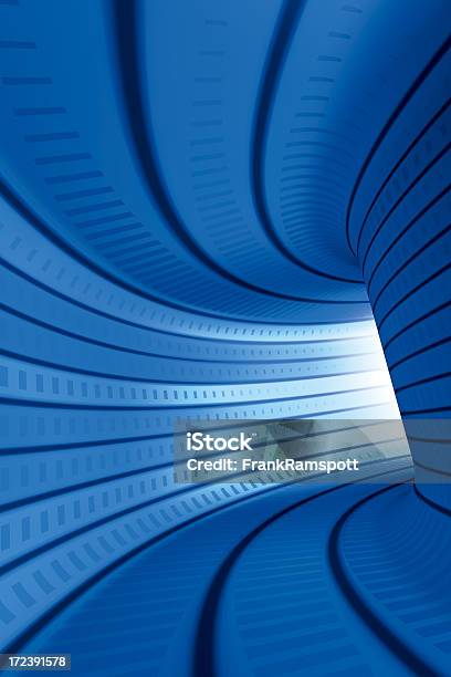Foto de Blue Túnel Vertical e mais fotos de stock de Tecnologia - Tecnologia, Vórtice, A caminho