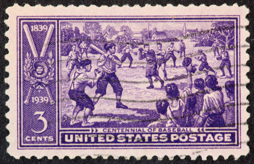 1939 postage stamp honoring the 100 year anniversary of baseball.