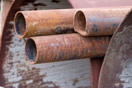 Metal pipe pile texture background