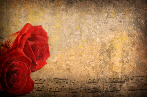 Warm textural background with musical notes. Drop in text
