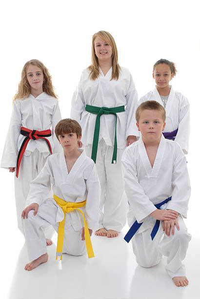 su actividad - child karate little boys martial arts fotografías e imágenes de stock