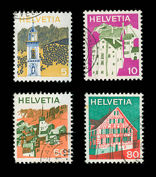 sello postal suiza - postage stamp switzerland swiss culture swiss currency fotografías e imágenes de stock