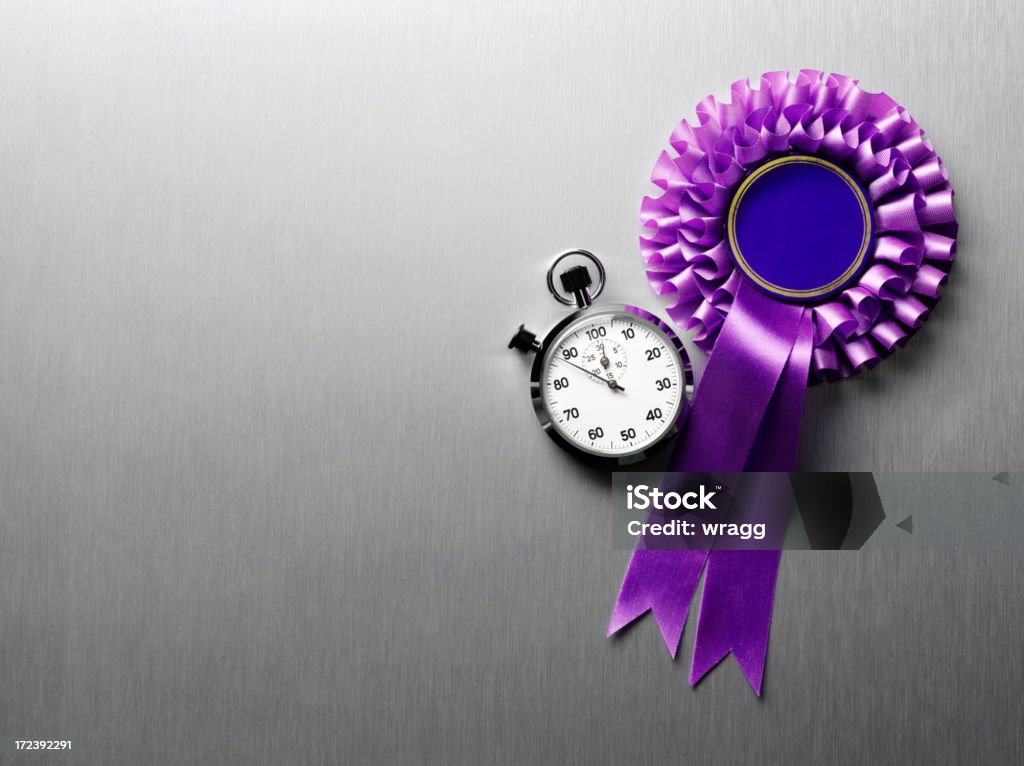 Cronometro con un Rose viola su acciaio inossidabile - Foto stock royalty-free di Acciaio inossidabile
