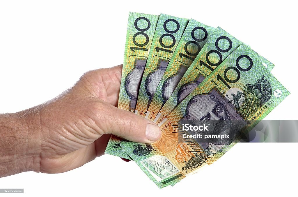 Australische Bargeld in der Hand - Lizenzfrei Menschliche Hand Stock-Foto