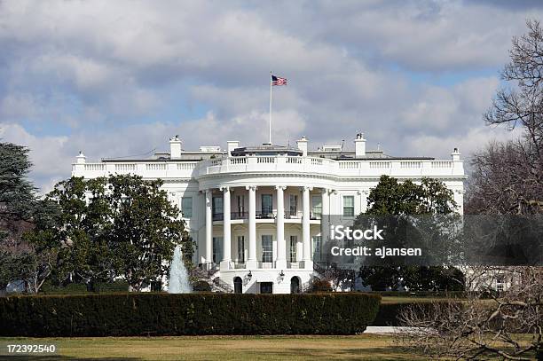 Casa Branca E Washington Dc Em Um Dia Frio - Fotografias de stock e mais imagens de Ao Ar Livre - Ao Ar Livre, Arquitetura, Autoridade